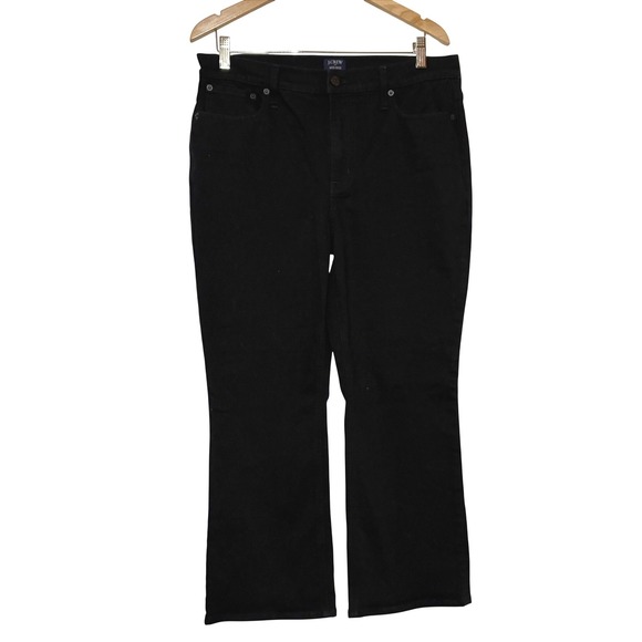 J.Crew Denim - J.Crew Re-Imagined Mid-Rise Flare Crop Jeans Black Size 31 Stretch Denim